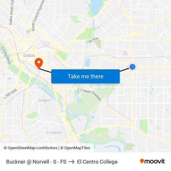 Buckner @ Norvell - S -  FS to El Centro College map