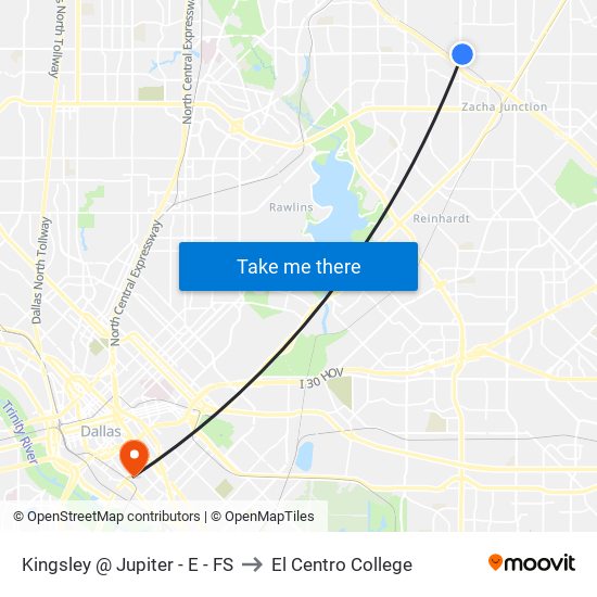 Kingsley @ Jupiter - E - FS to El Centro College map