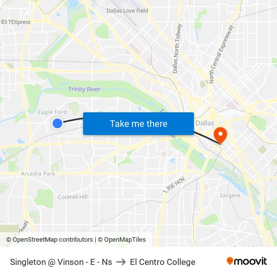Singleton @ Vinson - E - Ns to El Centro College map