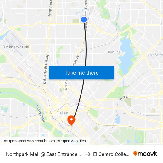 Northpark Mall @ East Entrance - S to El Centro College map