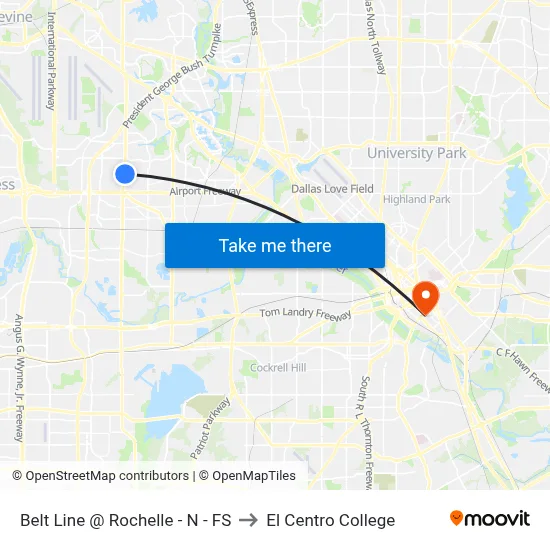 Belt Line @ Rochelle - N - FS to El Centro College map