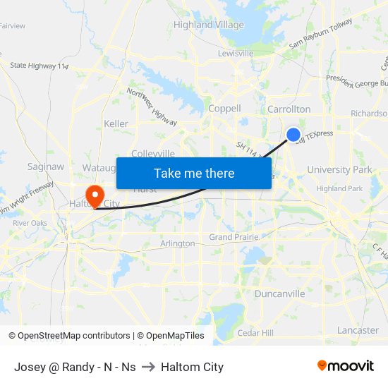 Josey @ Randy - N - Ns to Haltom City map