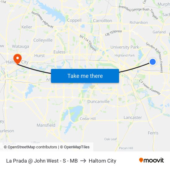 La Prada @ John West - S - MB to Haltom City map