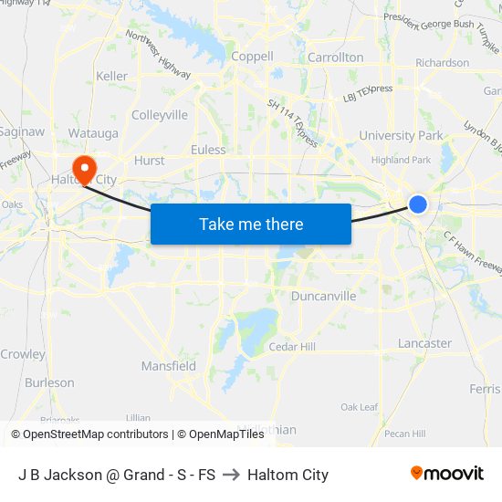 J B Jackson @ Grand - S - FS to Haltom City map