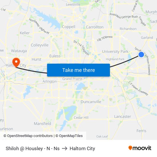 Shiloh @ Housley - N - Ns to Haltom City map