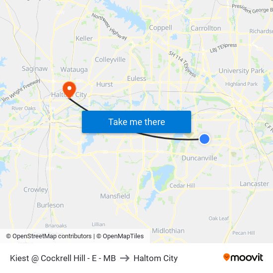 Kiest @ Cockrell Hill - E - MB to Haltom City map