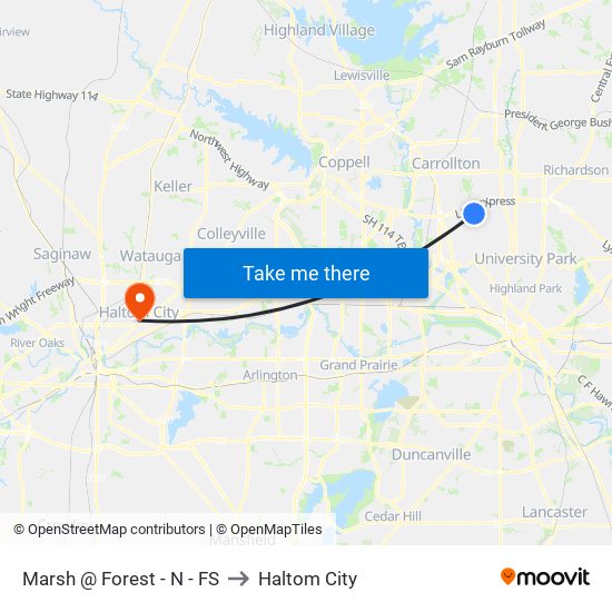 Marsh @ Forest - N - FS to Haltom City map