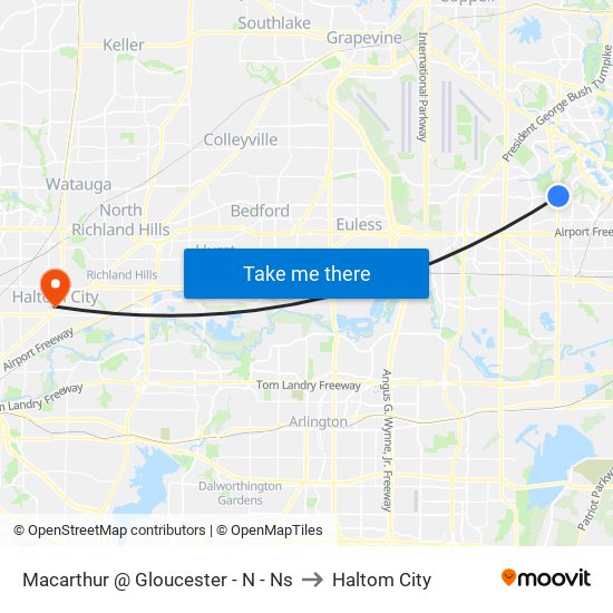 Macarthur @ Gloucester - N - Ns to Haltom City map