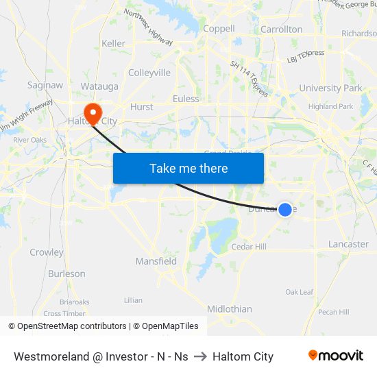 Westmoreland @ Investor - N - Ns to Haltom City map