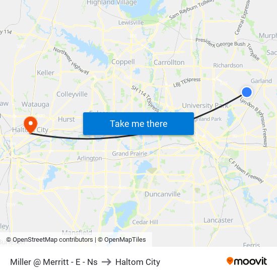 Miller @ Merritt - E - Ns to Haltom City map