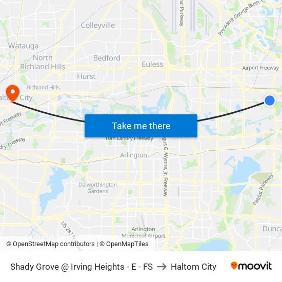 Shady Grove @ Irving Heights - E - FS to Haltom City map