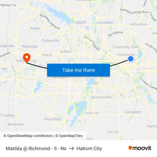 Matilda @ Richmond - S - Ns to Haltom City map