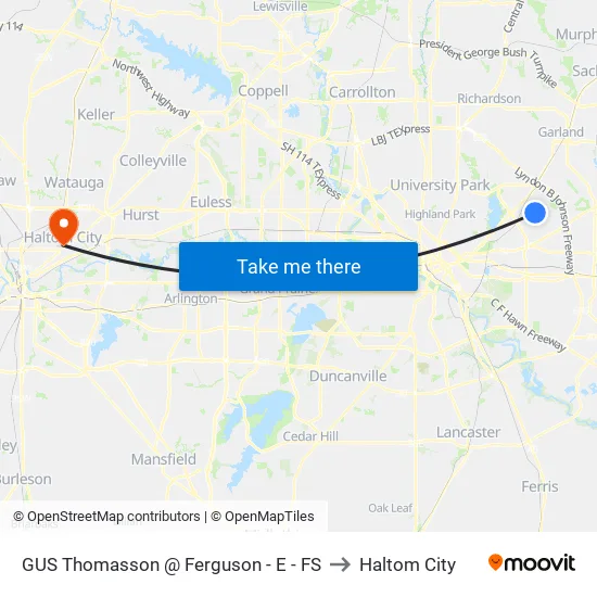 GUS Thomasson @ Ferguson - E - FS to Haltom City map
