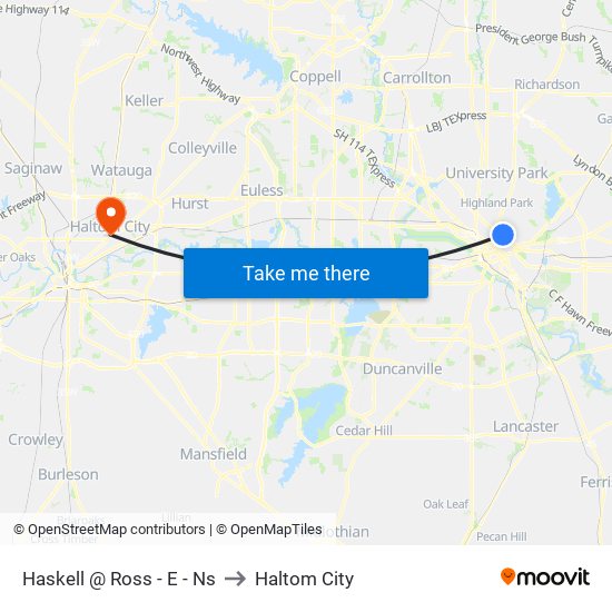 Haskell @ Ross - E - Ns to Haltom City map