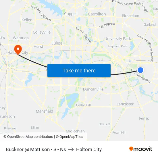 Buckner @ Mattison - S - Ns to Haltom City map