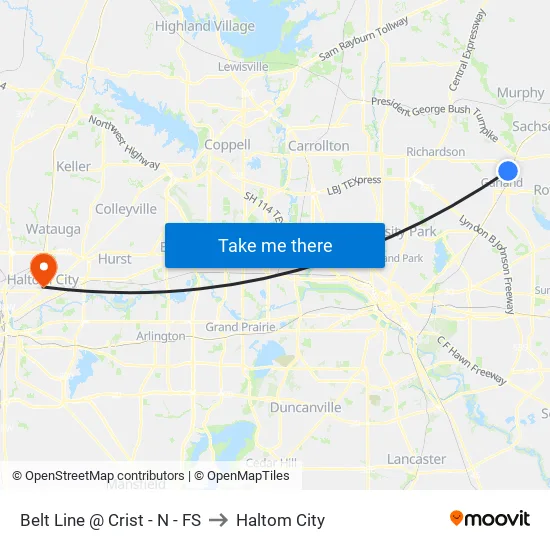Belt Line @ Crist - N - FS to Haltom City map
