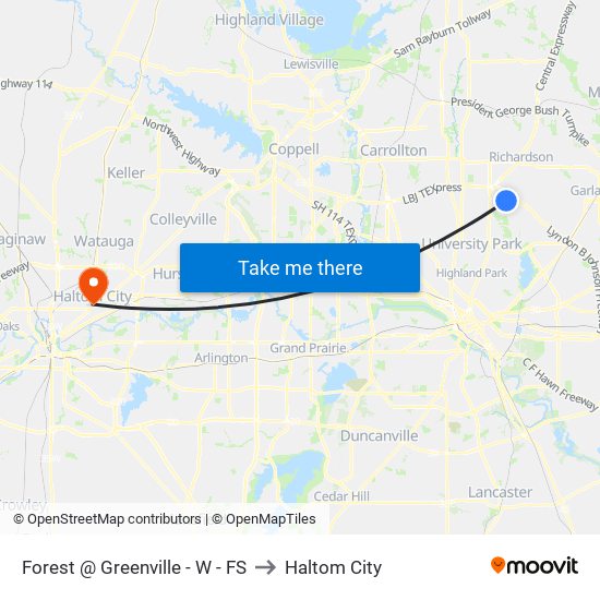 Forest @ Greenville - W - FS to Haltom City map