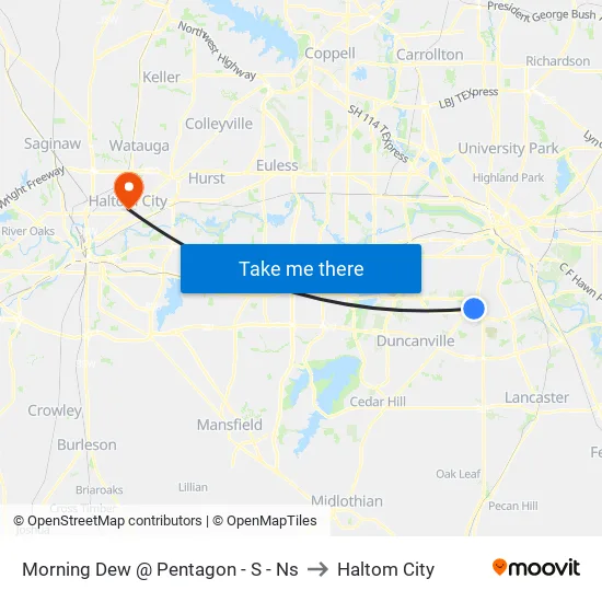 Morning Dew @ Pentagon - S - Ns to Haltom City map