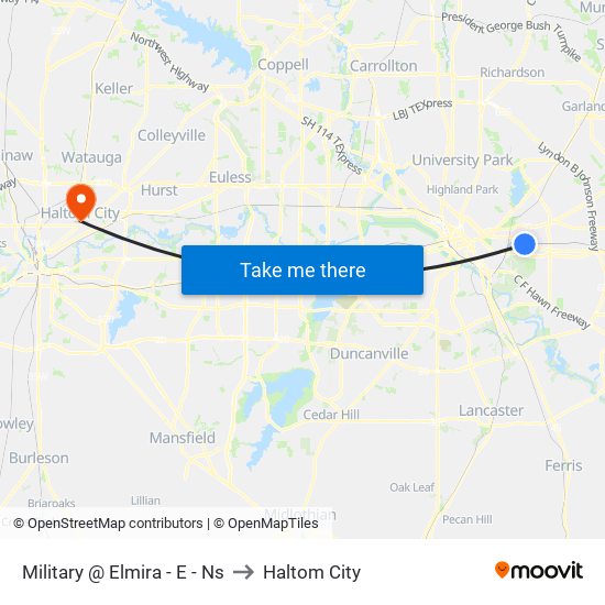 Military @ Elmira - E - Ns to Haltom City map