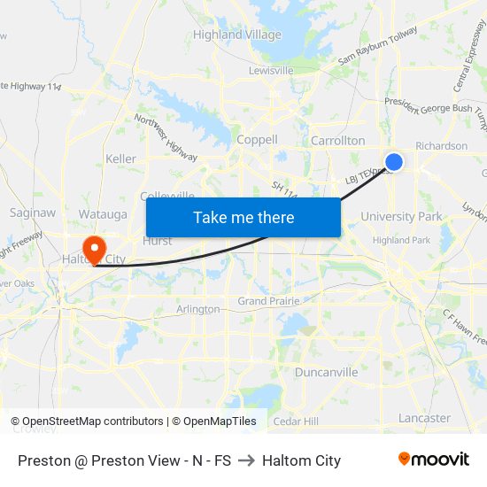 Preston @ Preston View - N - FS to Haltom City map