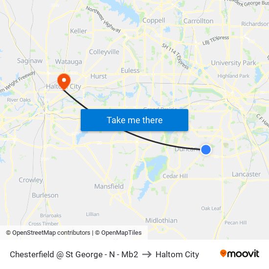 Chesterfield @ St George - N - Mb2 to Haltom City map