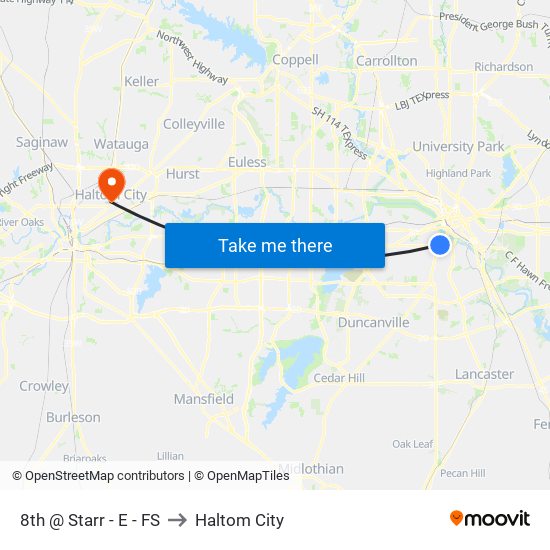 8th @ Starr - E - FS to Haltom City map