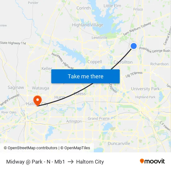 Midway @ Park - N - Mb1 to Haltom City map