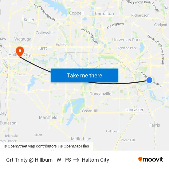 Grt Trinty @ Hillburn - W - FS to Haltom City map