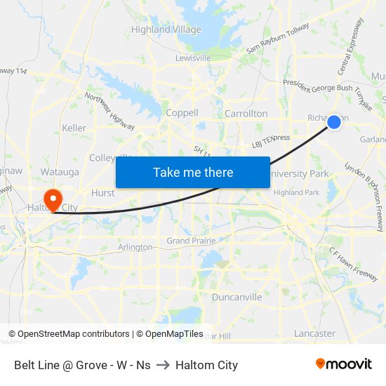 Belt Line @ Grove - W - Ns to Haltom City map