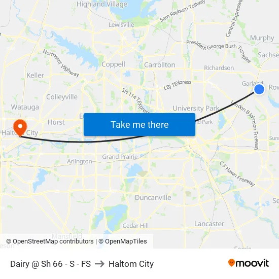 Dairy @ Sh 66 - S - FS to Haltom City map
