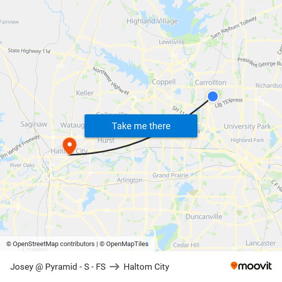 Josey @ Pyramid - S - FS to Haltom City map