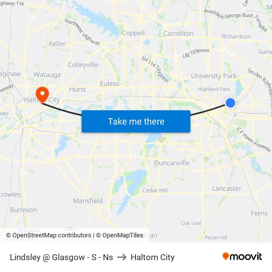 Lindsley @ Glasgow - S - Ns to Haltom City map