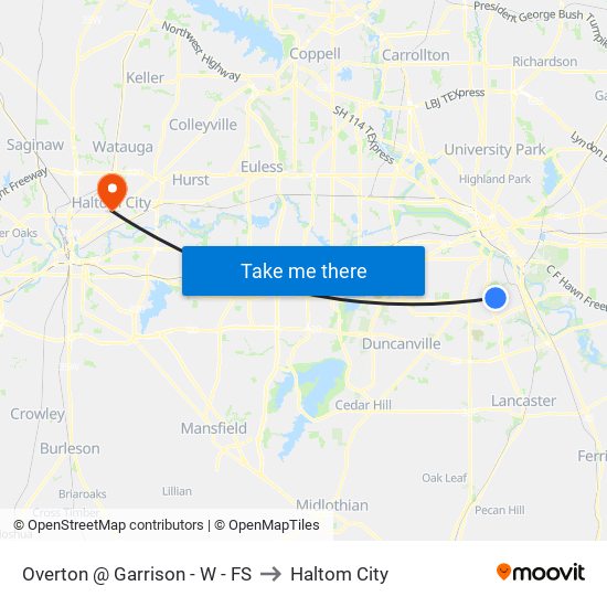 Overton @ Garrison - W - FS to Haltom City map