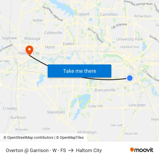 Overton @ Garrison - W - FS to Haltom City map