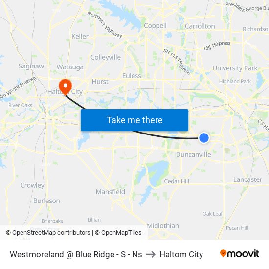 Westmoreland @ Blue Ridge - S - Ns to Haltom City map