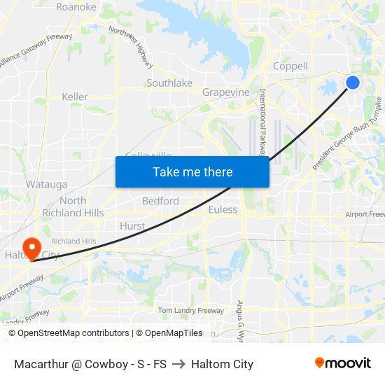 Macarthur @ Cowboy - S - FS to Haltom City map