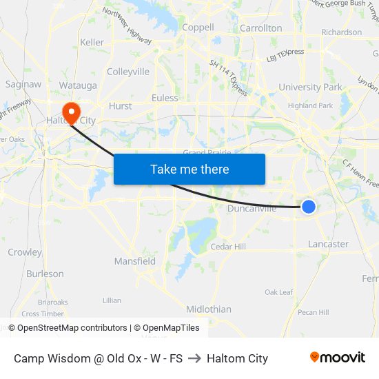 Camp Wisdom @ Old Ox - W  - FS to Haltom City map