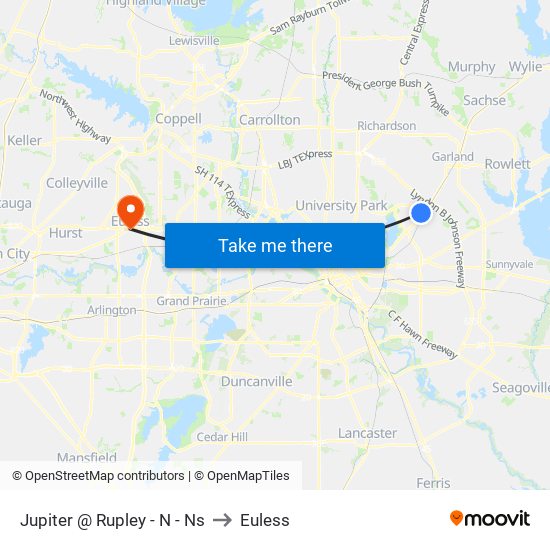 Jupiter @ Rupley - N - Ns to Euless map