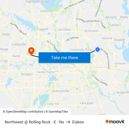 Northwest @ Rolling Rock - E - Ns to Euless map