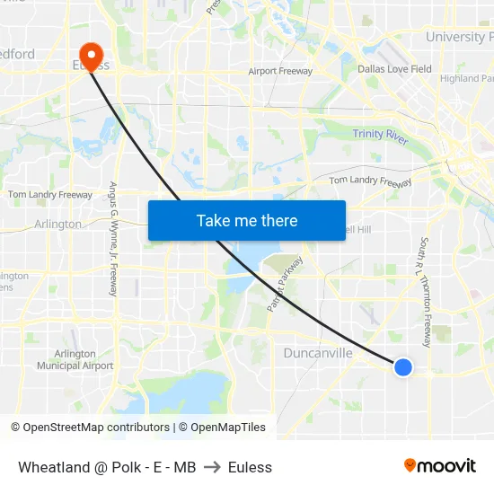Wheatland @ Polk - E - MB to Euless map