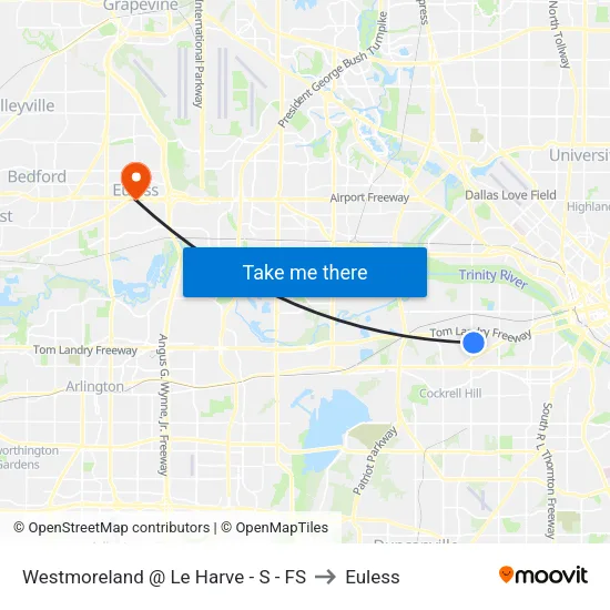 Westmoreland @ Le Harve - S - FS to Euless map