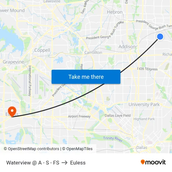 Waterview @ A - S - FS to Euless map