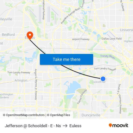 Jefferson @ Schooldell - E - Ns to Euless map