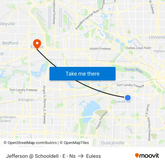 Jefferson @ Schooldell - E - Ns to Euless map