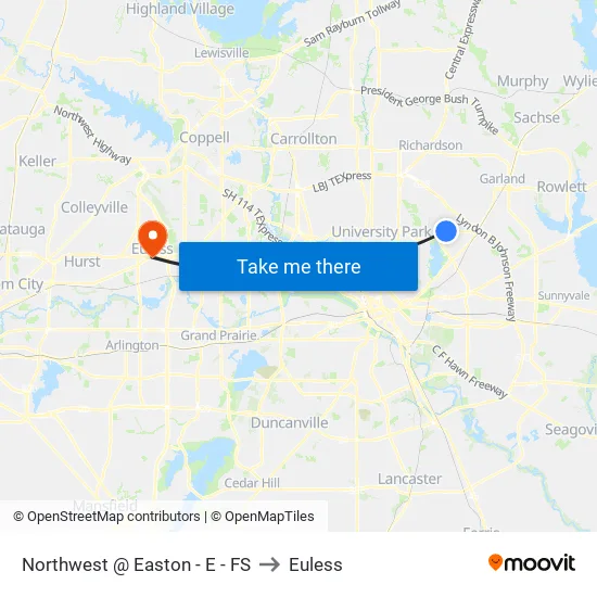 Northwest @ Easton - E - FS to Euless map