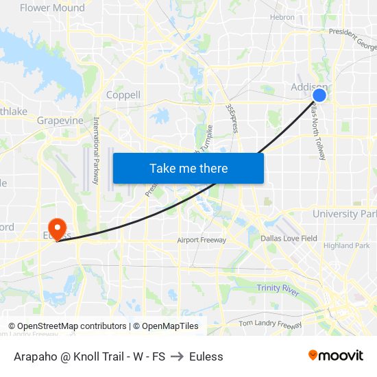 Arapaho @ Knoll Trail - W - FS to Euless map