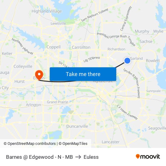 Barnes @ Edgewood - N - MB to Euless map