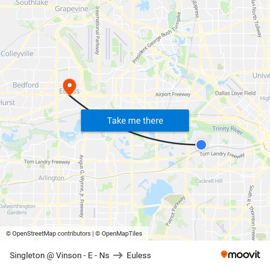 Singleton @ Vinson - E - Ns to Euless map