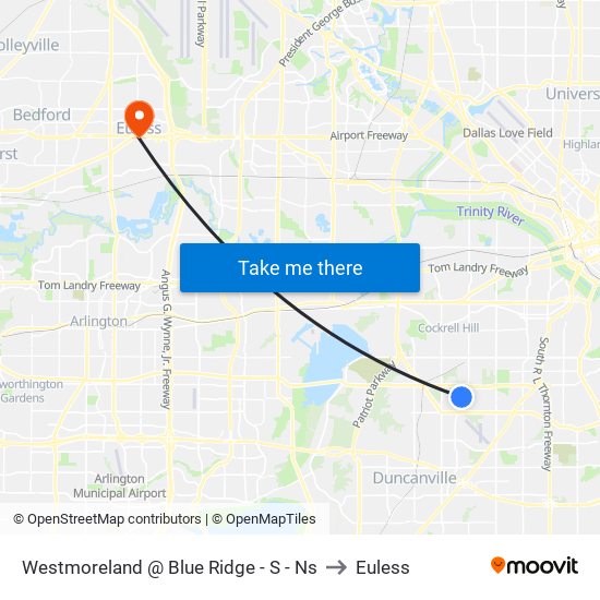 Westmoreland @ Blue Ridge - S - Ns to Euless map