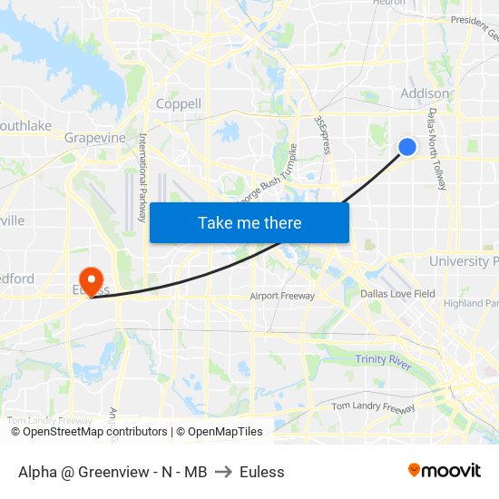 Alpha @ Greenview - N - MB to Euless map